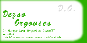 dezso orgovics business card